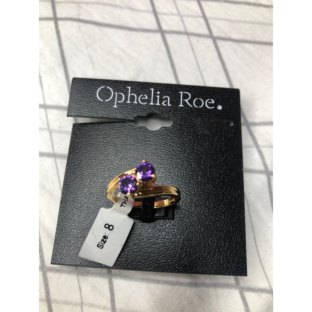 Ophelia Rose size 8 14kt gold purple electroplated cubic - Picture 1 of 4